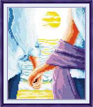 Blue Love cross stitch kit people lover sea 18ct 14ct 11ct count print canvas stitches embroidery DIY handmade needlework 2024 - buy cheap