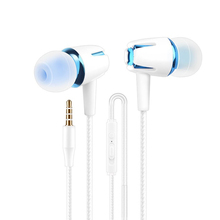 Fone de ouvido com fio super bass alta qualidade de som microfone na orelha fone de ouvido luminoso 3.5mm para iphone 6 6s xiaomi para o telefone móvel 2024 - compre barato