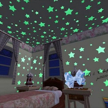 DIY Дети Детская комната светится в темноте звезды светящиеся звезды настенные наклейки настенные художественные наклейки для домашнего декора 200 ⑤ упак. 2024 - купить недорого