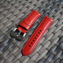 Top quality Vintage Italian cow leather watch band 24mm red bracelet watchband For PAM441/Panerai strap belt PAM tools logo 2024 - buy cheap
