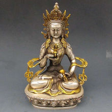 Estatua de budismo tibetano de cobre dorado, estatua Vintage de Buda Tara Blanco, artesanía de metal 2024 - compra barato