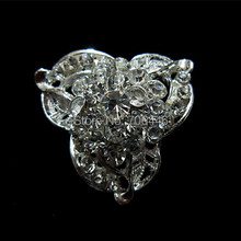Sparkly Style Full Rhinestone Crystal Diamante Silver Tone Flower Party Brooch Metal Pins Bouquet Wedding Accessory 2024 - buy cheap