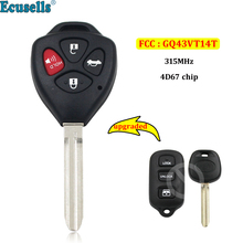 Upgraded Remote Key Fob 315MHz with 4D67 chip for Toyota Camry Corolla Matrix Sienna Solara GQ43VT14T uncut TOY43 blade 2024 - buy cheap