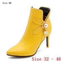Spring Autumn High Heels Women Ankle Boots Woman Short Boots High Heel Shoes Small Plus Size 32 33 -40 41 42 43 44 45 46 47 48 2024 - buy cheap