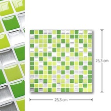 Adesivo de azulejo verde para parede, descasca e adesivo de mosaico diy para cozinha, banheiro e casa, adesivo de parede para decalque de viny-1 folha 2024 - compre barato