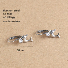 Titanium 316L Stainless Steel Dolphins Animals Drop Earrings For Men Women No Fade Allergy Free 2024 - buy cheap