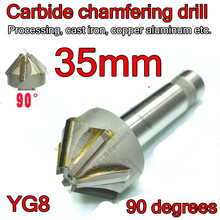 35mm*90degrees 16mm Petiole  6flutes YG8 carbide chamfering Drill Processing, cast iron, copper aluminum etc. 2024 - buy cheap