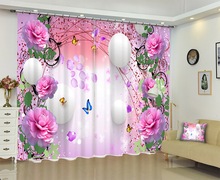 Pink curtains Luxury Blackout 3D Window Curtains For Living Room Bedroom Customized size Drapes Cortinas Rideaux Cushion cover 2024 - buy cheap