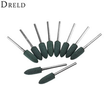 DRELD 10Pcs Dremel Accessories 6mm Rubber Grinding Head Metal Surface Buffing Polishing Mounted Point for Rotary Tool 3mm Shank 2024 - buy cheap