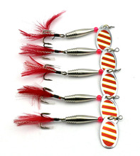 5PCS Spinner Bait Metal Fishing Lures Hard Bait Fishing Tackle Spinnerbait 8CM-11G Feather Hook 2024 - buy cheap