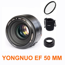 YONGNUO YN50mm f1.8 YN 50 мм AF объектив YN50, объектив с автофокусом, крышка, УФ объектив, сумка для цифровых зеркальных камер Canon EOS 2024 - купить недорого