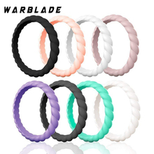 Fashion 3mm Thin Braided Silicone Ring For Women Wedding Rings Sports Hypoallergenic Crossfit Flexible Woven Rubber Finger Ring 2024 - buy cheap