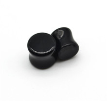 Black Ear Tunnel Ear Plug Stretcher Saddle Taper Double Flared Stone 6mm 8mm 10mm 12mm Earrings Body Piercing Jewelry 2024 - buy cheap