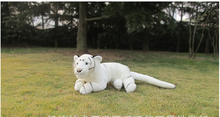 lovely plush white lying tiger toy lovely simulation  tiger doll gift about 50cm 2024 - buy cheap