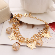 Hesiod Exquisite Butterfly Mutil Layers Beads Net Charm Bracelet Gold Bracelets for Women Pendant Ball Bracelets Brand Jewelry 2024 - buy cheap