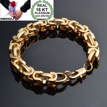 OMHXZJ Personalidade Atacado Moda Homem 18KT 9mm Grossa Corrente de Ouro de Presente de Casamento Do Partido do Ouro Pulseira + Colar Conjunto de Jóias SE45 2024 - compre barato