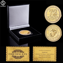 US 72 Virgins Dating Service Army Marine Corps Gold Plated Coin Collectible W/ Luxury Box Protection 2024 - buy cheap