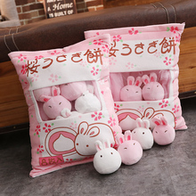 Japanese cherry rabbit huge cherry pillow bunny cake pudding doll creative creative sofa decoration children play throw pillow 2024 - buy cheap