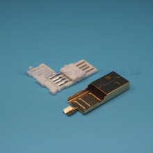 100pcs Solderless Gold Plating USB-A Male Plug Connector 2024 - buy cheap