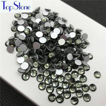 Topstone, черный бриллиант, для дизайна ногтей, горный хрусталь, плоская задняя SS3-SS34, круглые стеклянные кристаллы, плоские, без горячей фиксаци... 2024 - купить недорого