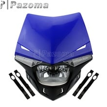 Supermoto Motorbike Blue Headlight Fairing Enduro Street Bikes Motorcycle Headlamp for Yamaha YZ YZF WR WRF DT XT TTR 250 450 2024 - buy cheap