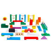 Wooden Domino Institution Accessories Toys Organ Blocks Rainbow Jigsaw Dominoes Game Montessori Educational Toys For Children 2024 - buy cheap