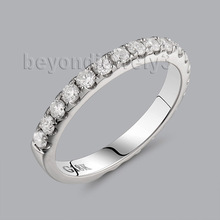 Genuine Diamond White Gold Ring Band In18kt White Gold for Engagement Jewelry WU028 2024 - buy cheap