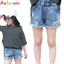 Jeans Shorts for Girls Short Pants Children Summer Denim Vintage Pants for Kids Shorts Trousers 2 8 10 12 14 Years Girls Bottoms 2024 - buy cheap