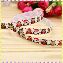 3/8'' Free shipping christmas owl printed grosgrain ribbon hair bow headwear party decoration wholesale OEM 9mm H4375 2024 - buy cheap