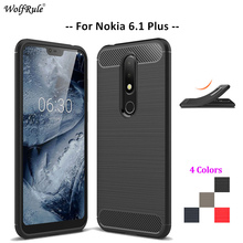 Carbon Fiber Phone Case For Nokia 6.1 Plus Case Soft TPU Back Cover For Nokia 6.1 Plus Phone Bumper For Nokia X6 2018 5.8'' 2024 - buy cheap