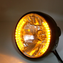 12 В постоянного тока, светодиодный фонарь для мотоцикла, высокий ближний свет, универсальный передний светильник 35 Вт с поворотным сигналом, круглая лампа 2024 - купить недорого
