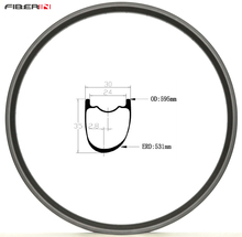 Llanta de carbono sin gancho 650B MTB XC 30mm 27,5er clincher sin cámara 35mm UD 3K mate brillante 2024 - compra barato