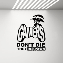 X-Box Gamer Wall Decal Dont Die They Respawn Game Quote Wall Stickers Home Decor ps4 Vinyl Decals for Boys Kids Rooms D897 2024 - buy cheap