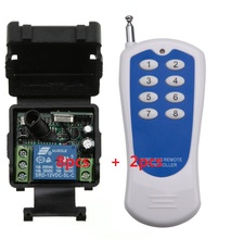 Sistema de controle remoto sem fio rf 20-200m, 2 unidades (controlador), transmissor + 8 receptores (interruptor), 12v, 10a, 315mhz-433mhz, frete grátis
