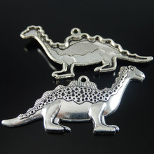 5 Pieces-Pack Alloy Retro Silver Color Dinosaur Pendant Charms Handmade Accessory 50383 2024 - buy cheap