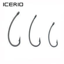 ICERIO 100pcs/pack Long Shank Carp Fishing Hook Coating Long Shank Curved Shank Carp Hook for use with pop ups 2024 - buy cheap