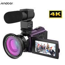 Andoer-câmera de vídeo digital, 4k, 1080p, zoom de 48mp, 16x, wi-fi, visão noturna, filmadora com microfone, lentes 0,39x 2024 - compre barato
