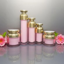 15ml 30ml 50ml 100ml Empty Acrylic Pink Gold Essence Vacuum Pump Bottle 30g 50g Makeup Cream Jar Empty Cosmetic Container 2024 - buy cheap