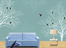 Murales 3D personalizados, papel tapiz de pared de TV para dormitorio, cafetería del hotel, tienda, sala de estar, sofá, pájaros en el bosque 2024 - compra barato