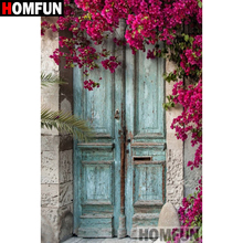 HOMFUN-pintura de diamante 5D DIY "puerta de flores", bordado 3D de diamantes cuadrados/redondos, decoración del hogar, regalo de punto de Cruz, A02120 2024 - compra barato