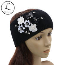 GZHILOVINGL Quality Winter Wool Soft Designer Headband Women Girls Hair Accessories Diy Flower Elastic Rhinestone Wide Headbands 2024 - buy cheap