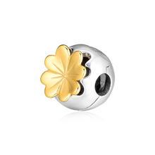 CKK Shining Clover Clip Charms 925 Original Fit Pandora Bracelets Sterling Silver Charm Beads for Jewelry Making Bead 2024 - buy cheap