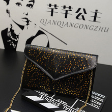 Hot Hot New Hollow chains envelope bag neon color cutout bag pu candy color day clutch women's messenger bags Fast Shipping 2024 - buy cheap