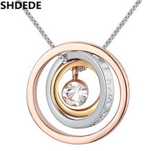 SHDEDE, женские модные ювелирные изделия, кристалл от Swarovski, круглый кулон, ожерелье, высокое качество, аксессуары для женщин, дамы, подарок-25542 2024 - купить недорого