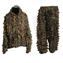 3D Leaf Adults Ghillie Suit Woodland Camo/Camouflage Hunting Deer Stalking in 2024 - buy cheap