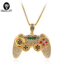 Collar con colgante de controlador de juego para hombre y mujer, joyería de estilo Hip Hop, collares llamativos largos de cristal, 10 unidades por lote, venta al por mayor 2024 - compra barato