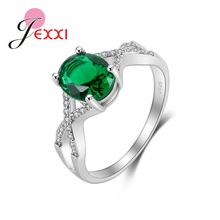 New Arrival Green Oval Cubic Zirconia Special X Shape Rhinestone 925 Sterling Silver Big Promotion Rings For Girls/Women 2024 - buy cheap