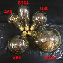 New Unique Retro  Spiral Filament LED Bulb 220V AC A60/ST64/G80/G95/G125 Edison Globe Lamp 2200K Warm Yellow For Home Bar Shop 2024 - buy cheap