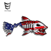 EARLFAMILY 13cm x 13cm Bone Fish USA Sticker Printed Digital Vinyl Decal Car Rearview Mirror Bumper Window Decor Car Sticker 2024 - buy cheap