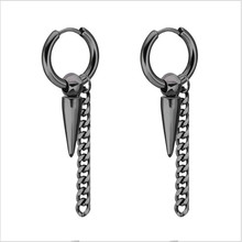 Men Jewelry Length Tassel Drop Earrings 316 L Stainless Steel Earring Black IP Plating No Fade Allergy Free 301 2024 - buy cheap